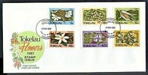 STAMP STATION PERTH Tokelau #138-143 Flowers Issue Set FDC.