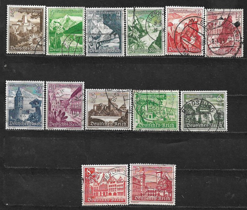 COLLECTION LOT OF 13 GERMANY SEMI POSTAL 1938+ STAMPS CV + $20