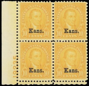 668, Mint VF VLH 10¢ Plate Block of Four - Stuart Katz