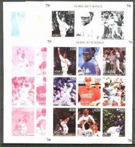 Abkhazia 1999 Baseball (Home Run Kings) sheetlet containi...