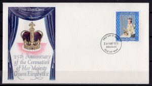 ISLE OF MAN 1978 QUEEN ELIZABETH II Single Perforated in a FDC