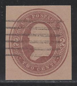 United States Scott # U263, pse cut square envelope, used