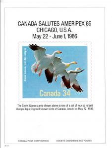 Canada Unitrade 7 Ameripex Souvenir Card Mint