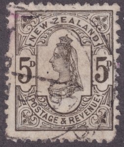 Sc# 69 New Zealand 1899 Queen Victoria 5p used issue CV $40.00