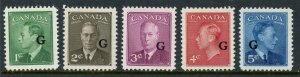 Canada O16-O20 Mint (NH)