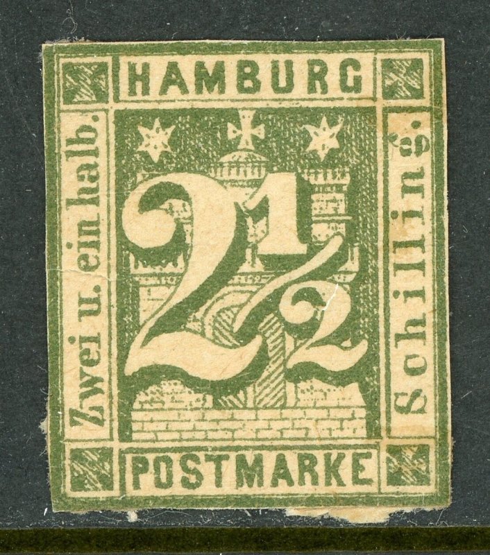 Germany States 1864 Hamburg 2½s Green Scott #12 Mint G452