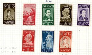 Italy #387-94MH (394 U) cpl Spontini