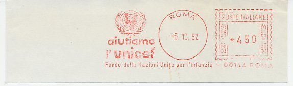 Meter cut Italy 1982 UNICEF