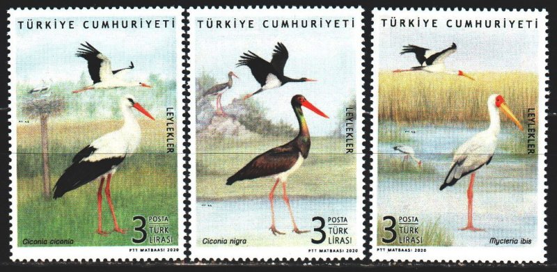 Turkey. 2020. 4597-99. Birds, fauna. MNH.