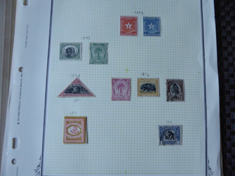 Liberia 1892-1976 Stamp Collection on Scott International Stamp Album Pages