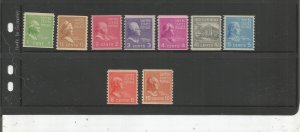 US SCOTT# 839-847, MNH, OG, COMPLETE SET