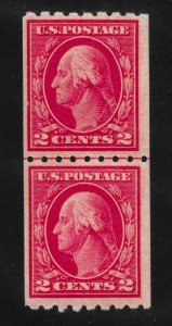 411 Unused, 2c. Washington, Line Pair,  FREE INSURED SHIPPING