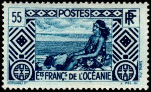 ✔️ FRANCE POLYNESIA 1934-1938 TAHITIAN GIRL KEY VALUE  Sc. 96 MNH  $10 [1.59.1]