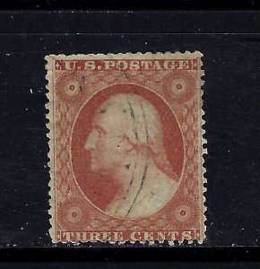 #26 US 3 CENT DULL RED BRN WASHINGTON-USED-N/G-FINE