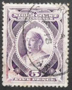 Niger Coast 1898 QV Five Pence p13½ SG 70 used