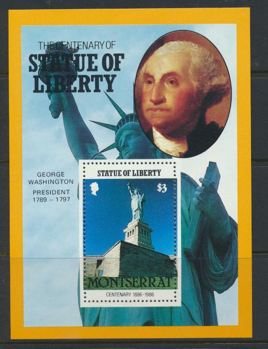 Montserrat    SG  MS709 - 3 sheets  SC# 636-638 Statue of Liberty  1986