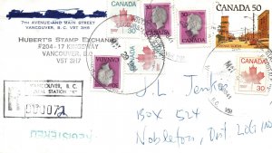 1984 COMMERCIAL MAIL COVER CANADA INTERNAL REGISTERED RATE AT LEAST 8 MARKINGS