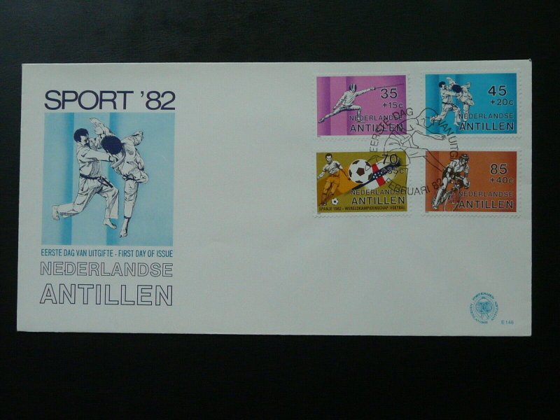 martial arts judo fencing cycling football 1982 FDC Netherlands Antilles 87151