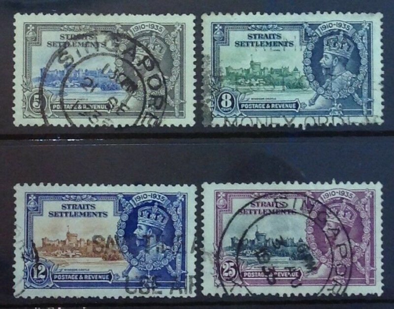 MALAYA STRAITS SETTLEMENTS 1935 SILVER JUBILEE FINE USED SET SG256/259 CAT £21