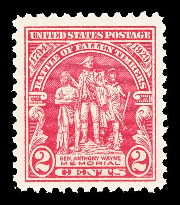 Scott 680 1929 2c Fallen Timbers Issue Mint XF OG NH JUMBO MARGINS!