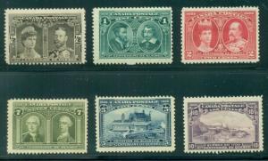 CANADA #96-101 1/2¢ to 10¢, Complete lower vals of set, og LH, VF, Scott $523.00