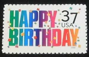 2002 37c Happy Birthday Scott 3695 Mint NH