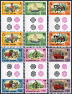 Cayman 437-442 gutter,MNH.Michel 441-446. LONDON-1980.Mailman,Cat Boat,Wagon,