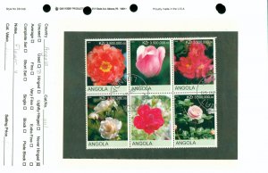 A7-0007 ANGOLA UNLISTED  BLOCK-6  FLOWERS BIN $3.00