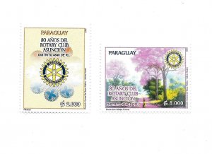 PARAGUAY 2008 ROTARY INTERNATIONAL CLUB ASUNCION 80 YEARS SET OF 2 MINT NH