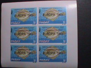 ​PABAY-1969-EUROPA-FISHES-EMERGENCY STRICK - INTERNATIONAL MAIL IMPERF SHEET