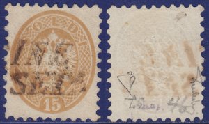 Austria Lombardy Venetia - 1864 - Scott #24 - used - Signed Ferchenbauer Diena