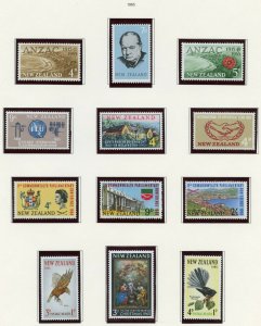 NEW ZEALAND 1961/66  SELECTION  ON PAGES MINT NH SCOTT $198.00
