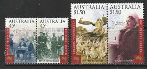 2000 Australia - Sc 1836a-8a - MNH VF - 2 pairs - The Move towards Federation