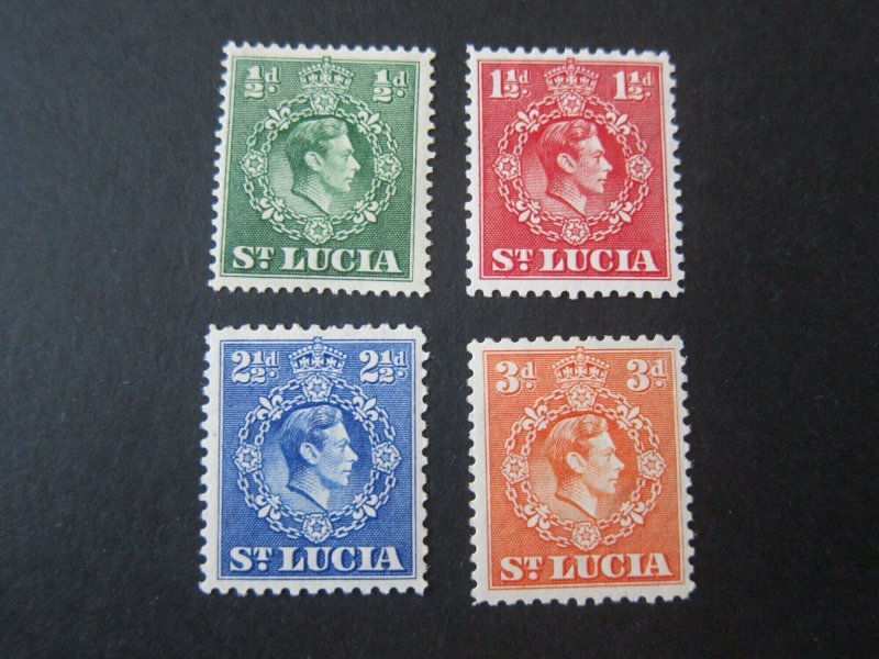 St Lucia 1943 Sc 110,113,115,117 MH