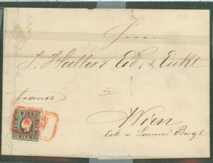 Austria 7 Type 1 of Sc 7 (3kr) pays city letter rate, within Vienna.