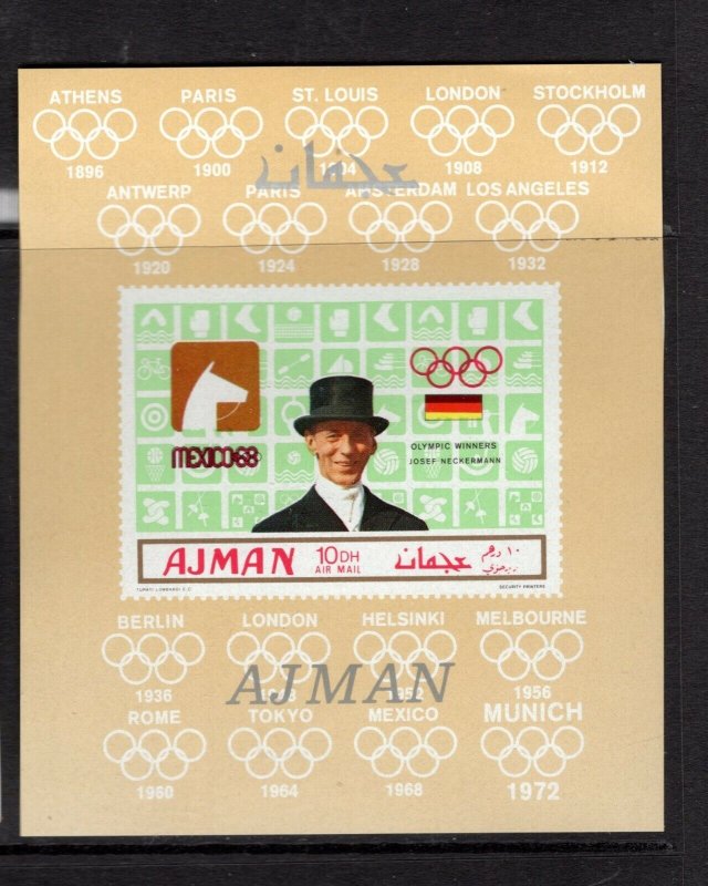 Ajman #451B (1969 Josef Neckerman Olympic stamp) VFMNH miniature sheet of one