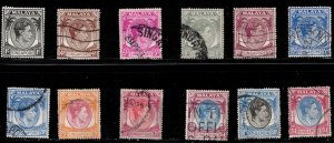 SINGAPORE Scott # 1a//18a Used - KGVI - All Perforated 18
