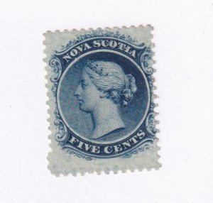 NOVA SCOTIA # 10 VF-MH 5cts BLUE QUEEN VICTORIA HARD TO GET MINT