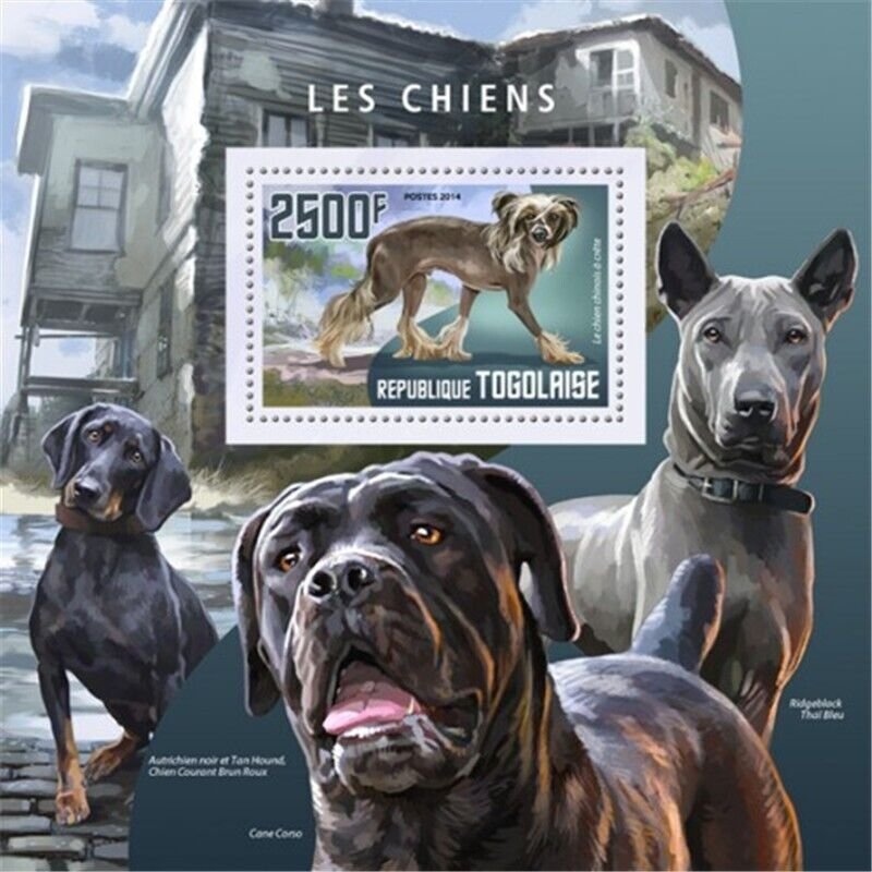 Togo - 2014 Dogs on Stamps - Stamp Souvenir Sheet - 20H-1004