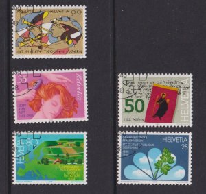 Switzerland  #817-821 cancelled 1988 combined issue