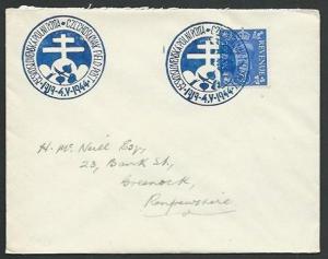 GB 1944 Czechoslovakia Field PO in GB cover, commem cancel.................61358