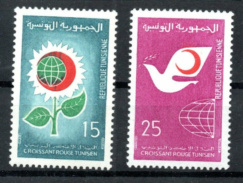 1968 - Tunisia - The Tunisian Red Crescent - Flower- Dove- Complete set 2v.MNH**