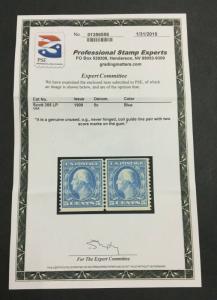 MOMEN: US STAMPS #355 COIL LINE PAIR MINT OG NH PSE CERT