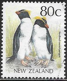 New Zealand 927 Used - Bird - Fiordland Crested Penguin