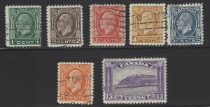 Canada Scott #195-201 Used 1932 King George Stamps
