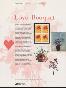 US #731 (37c) Love Bouquet #3897 USPS Commemorative Stamp Panel