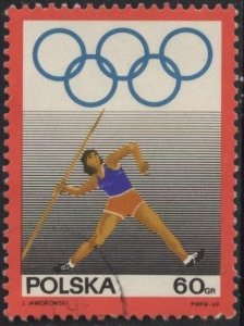 Poland 1649 (used cto, nh) 60p Olympic Cmte: women’s javelin (1969)