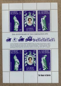 Gilbert Islands 1978 QEII Coronation MS, MNH.  Scott 312, CV $1.25