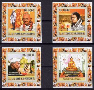 Sao Tome and Principe 2007 GANDHI  60 Years of Independence of India 4 S/S MNH