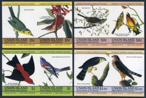 St Vincent Union 186-189 Ab Imperf Paires, Mnh.mi 78-85. Audubon's Oiseaux 1985